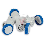ADATTATORE INDUSTRIALE 250V SPINA+3 PRESE 2P+T 16A IP67 CEE FANTON