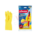 GUANTI VILEDA SUPER UNIVERSAL MONOUSO IN LATTICE NATURALE E COTONE RESISENTI E ANTISTRAPPO GUANTI USA E GETTA LUNGHI CON ANTISCIVOLO PER PULIZIA CUCINA TAGLIA M