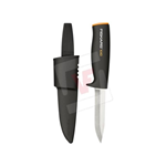 COLTELLO PROFESSIONALE MULTIUSO DA CUCINA FISKARS LAMA IN ACCIAIO INOX 10 CM MANICO ERGONOMICO COLORE NERO CON FODERO