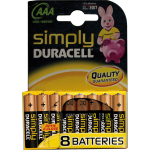 BATTERIE DURACELL ALKALINE SIMPLY "AAA MN2400"(BL. 8PZ) MINISTILO