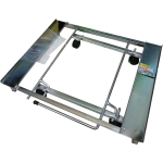 CARRELLO LAVATRICE 61X55CM C/LEVA E RUOTE ACCIAIO VERN.BIANCO