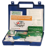 CASSETTA CON KIT MEDICO DI PRONTO SOCCORSO PER  CASA E AUTO 23X19X4HCM