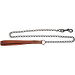 GUINZAGLIO CANE CUOIO CON CATENA