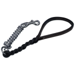 GUINZAGLIO CANE CUOIO INTRECCIATO CON MOLLA 50CM