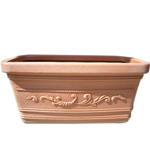 VASO RETTANGOLARE MAXI FESTONATO "TERRACOTTA" 80X40X35HCM