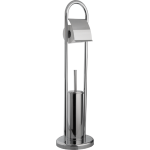 PIANTANA PORTAROTOLO+SCOPINO BAGNO ACCIAIO INOX H80CM MAURER