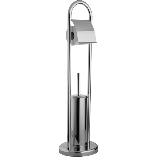 Prodotto: 53657 - PIANTANA PORTAROTOLO+SCOPINO BAGNO ACCIAIO INOX H80CM  MAURER - MAURER ( - Piantane da Bagno);