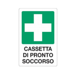 CARTELLO ADESIVO SEGNALETICA SICUREZZA "CASSETTA PRONTO SOCCORSO" 30X20CM