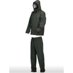 IMPERMEABILE COMPLETO ANTIPIOGGIA CON GIACCA E PANTALONI UOMO/DONNA, COLORE VERDE, TAGLIA L