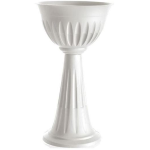 BAMA VASO FIORIERA ALZATA CON GAMBO LUNGO PER FIORI PER BALCONE E GIARIDNO COLONNA ALBA CM.43 BIANCO