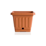 BAMA VASO FIORIERA PER APPOGGIO A TERRA BALCONI O VERANDA MODELLO  QUADRO COLORE TERRACOTTA CM.40X40