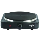 FORNELLO ELETTRICO  SYNTESY DA CUCINA A 1 PIASTRA MACCHINA PORTATILE DA CAMPEGGIO PER COTTURA ELETTRICA IN ACCIAIO CON PIASTRA IN GHISA 5 LIVELLI DI REGOLAZIONE TEMPERATURA 1500W