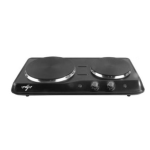 FORNELLO ELETTRICO DA CUCINA SYNTESY A DOPPIA PIASTRA MACCHINA PORTATILE DA CAMPEGGIO PER COTTURA ELETTRICA IN ACCIAIO CON PIASTRE IN GHISA AD ACCENSIONE SEPARATA 1500W + 1000W
