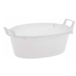 BACINELLA BAGNO CATINO VASCHETTA PER LA CASA MODELLO OVALE PER RIPORRE BUCATO PANNI E OGGETTI VARI CON MANICI LATERALI IN POLIETILENE CM 65 COLORE BIANCO