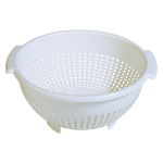 SCOLAPASTA DA CUCINA CON MANICI LATERALI COLAPASTA PER SCOLARE PASTA E VERDURA IN PLASTICA ALIMENTARE DIAMETRO 29 CM COLORE BIANCO 