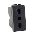 PRESA SICUREZZA BIPASSO LIVING "PLUS" 2P+T 10/16A GRIGIO MAURER