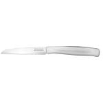 COLTELLO DA TAVOLA PER VERDURA PROFESSIONALE DA CUCINA LAMA LISCIA IN ACCIAIO INOX SET DA 6 PEZZI COLORE MANICO BIANCO