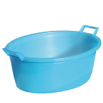 BACINELLA BAGNO CATINO VASCHETTA PER LA CASA MODELLO OVALE PER RIPORRE BUCATO PANNI E OGGETTI VARI CON MANICI LATERALI IN POLIPROPILENE LT.16 COLORE BLU