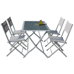 TAVOLO DA INTERNO/ESTERNO SET CON 4 SEDIE PIEGHEVOLI MODELLO 'ASTRO' CM 115 X 70 X 72H
