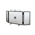 PARASCINTILLE PER CAMINO A 3 ANTE IN FERRO PROTEZIONE CAMINETTO 90X40 CM