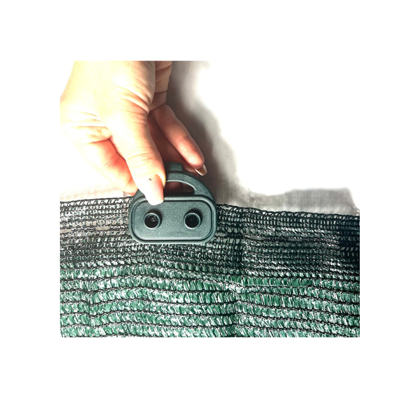 10 Ganci In Plastica Verde Per Rete Ombreggiante - Clip E Fascette Per Fissaggio Telo Ombra - 3