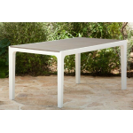 TAVOLO DA INTERNO/ESTERNO MODELLO 'HARMONY' IN RESINA CM 160 x 90 x 74H COLORE BIANCO/TORTORA