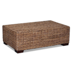 TAVOLINO DA ESTERNO GIARDINO MODELLO 'LUNA'  IN ABACA CM 120 X 75 X 40H