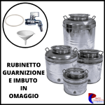 FUSTO CONTENITORE BIDONE PER OLIO VINO ACCIAIO INOX CON RUBINETTO DA 15/20/30/50 LT