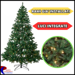 ALBERO DI NATALE CON LUCI FISSE INTEGRATE E RAMI AGGANCIATI