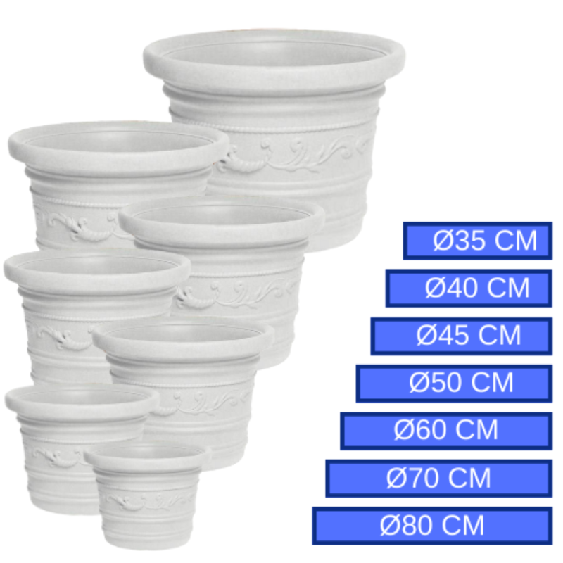 Vaso festonato anticato cm. 50 | Il Giaggiolo