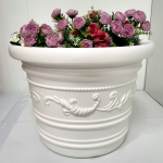 VASO FIORIERA IN RESINA FESTONATO TONDO TERRACOTTA O BIANCO DA INTERNO ESTERNO