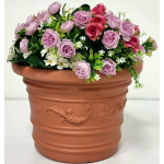 VASO FIORIERA IN RESINA FESTONATO TONDO TERRACOTTA O BIANCO DA INTERNO ESTERNO