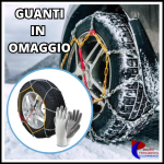 CATENE DA NEVE OMOLOGATE MAGLIA 9 MM PER GOMME PNEUMATICI VARIE MISURE CON GUANTI IN OMAGGIO